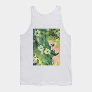 The green fairy with moonflowers By Renee L. Lavoie Tank Top